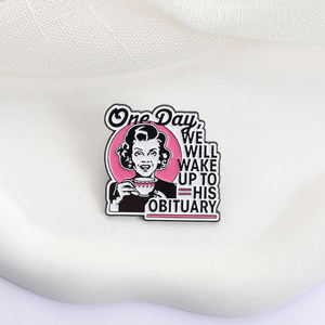 Broche Esmaltado con Frase Divertida de Humor Oscuro Retro: Un Día Despertaremos para Leer su Obituario, Broches, Insignias para Bolsos y Solapas, Joyería, Regalos - Product Image 3
