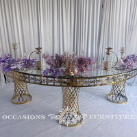 Table à manger en forme de S Moon Serpentine de nouveau design pour les mariages, les hôtels et les événements