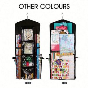 Sac de rangement vertical suspendu de luxe transparent multi-poches avec crochet métallique pour papier et organisateur de bureau à domicile en tissu PVC PP - Product Image 6