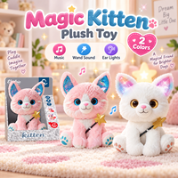 Fabricant de jouets en peluche, poupée chat en peluche douce, joue de la musique, bouge le corps, oreilles lumineuses, poupée électrique intelligente pour enfants