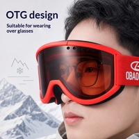 Masques de ski personnalisés transfrontaliers à double couche anti-buée pour adultes, en TPU, modèle SMITH001, taille unique, vision claire
