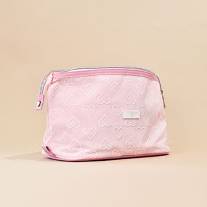 กระเป๋าเครื่องสำอางแบบขยายได้ รุ่นใหม่ ปี 2026 น่ารัก เรียบง่าย สีชมพูอ่อน รูปหัวใจ - Product Image 2