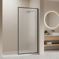 Paroi de douche fixe moderne en verre trempé de 8 mm, facile à installer, durable et facile à nettoyer, pour salle de bain, hôtel, appartement, garantie 3 ans