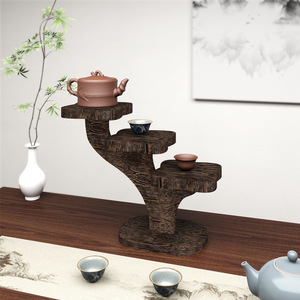 Solid Wood Multi Layer Tea Rack Display Shelf For Teacups And Jianzhan Storage Desktop Organizer - Product Image 3