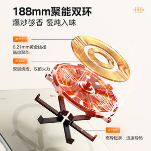 Table de cuisson à induction Midea, brûleur unique, 2200W, plaque chauffante en céramique, contrôle par micro-ordinateur, cuisinière électrique intelligente pour la maison - Product Image 4