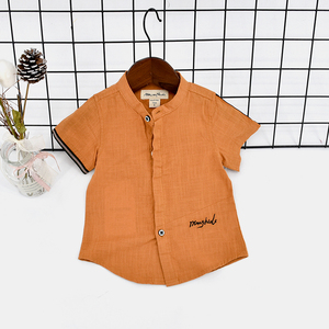 Vêtements d'été personnalisés en coton et lin pour tout-petits garçons, chemises et shorts pour garçons, vêtements pour garçons avec bouton - Product Image 4