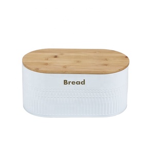 Factory High Quality Large Bread Storage Container Metal Bread Bin White Bread Box For Kitchen Organization