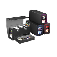 Boîte de rangement pour cartes en cuir PU avec fermeture magnétique puissante et chargement latéral pour les jeux de cartes Commander
