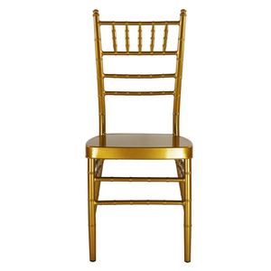 Chaises de mariage pour hôtel, décorations blanches, chaise Chiavari dorée - Product Image 2