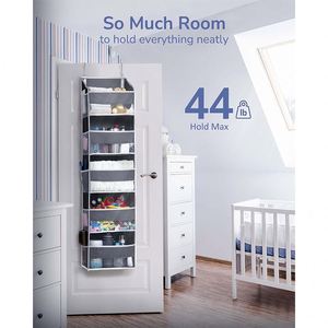 Modern Overdoor Fabric Hanging Organizer With Metal Hook <b>Foldable</b> Design for Magazine and Toy Organization - Product Image 3