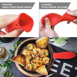 Silicone Wok Handle Cover Heat-Resistant Non-Slip Pot Sleeve with Textured Dots Anti-Scald Safe Pan <b>Protector</b> Set - Product Image 5