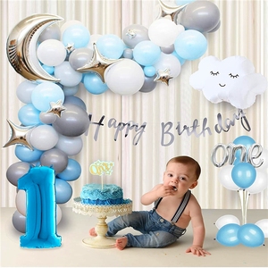 1st Birthday Boy Decorazione <span class=keywords><strong>Set</strong></span> 80Pcs Del Bambino Festa Di <span class=keywords><strong>Compleanno</strong></span> Palloncino Kit Globos Decorazione Del Partito Del Bambino Ragazzo Palloncino - Product Image 3