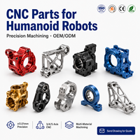 Composants robotiques OEM, tournage et fraisage d'aluminium, finition anodisée noire, trous de précision, bords lisses, pièces usinées CNC