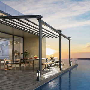 Pérgola de Aluminio para Exteriores con Techo Motorizado Ajustable de 3x6 con Control Remoto, Nueva - Product Image 5