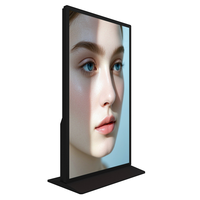 Pantalla de Señalización Digital con Soporte de Piso, Reproductor de Publicidad LCD Vertical para Interiores de 75 Pulgadas, 4K, con Marco Ultrafino, para Promoción Comercial