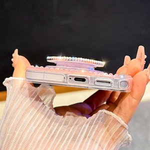 Elegante Custodia per Telefono con Cornice Glitterata a Forma di Cuore, Supporto Magnetico e Protezione Antiurto IMD per Serie S/A - Product Image 6