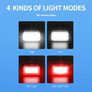 ไฟหน้าแบบ LED แบบชาร์จไฟได้ Smiling Shark 150 ลูเมน/วัตต์ แสงสีขาว สำหรับใช้งานกลางแจ้ง - Product Image 5