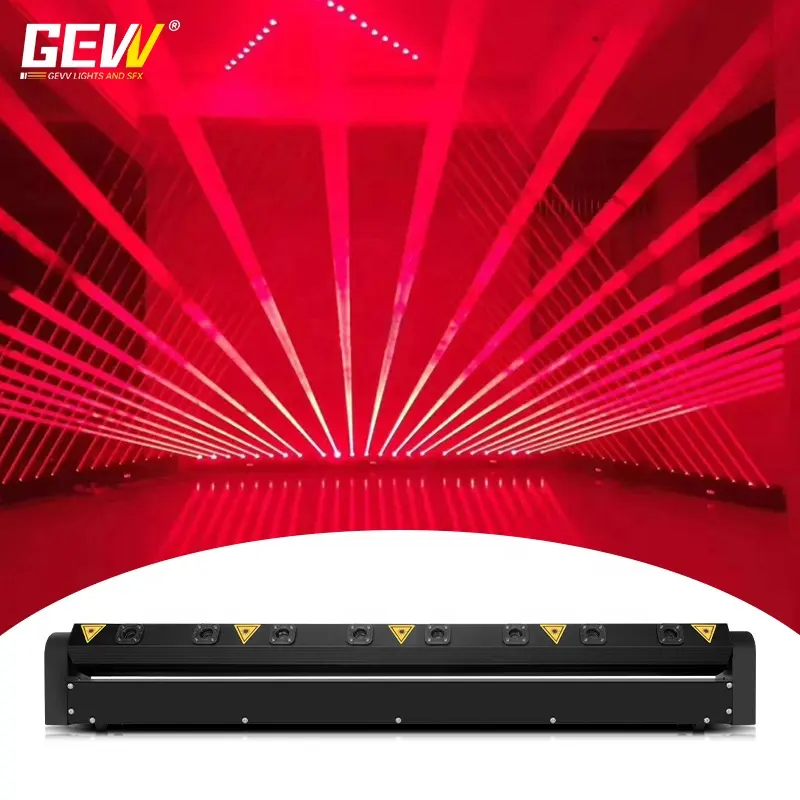 GEVV lampu panggung Laser DJ, peralatan panggung dj DMX 500mw 8 mata merah kepala bergerak untuk klub malam Bar pesta pertunjukan DJ