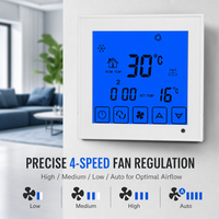 Unidades de bobina de ventilador de aire acondicionado Central WiFi de 4 tubos FCU termostato refrigeración calefacción controlador de temperatura de habitación inteligente
