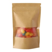 Sacs de conditionnement alimentaire en papier kraft brun à fermeture éclair refermable, debout, pour le stockage des aliments, des cafés, etc.