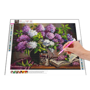 Vente en gros 5d Diy diamant peinture <span class=keywords><strong>esthétique</strong></span> fleur peinture <span class=keywords><strong>à</strong></span> l'huile style photo tout diamant Mosaïque diamant main conception décoration - Product Image 2