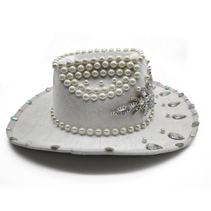 Sombrero Vaquero con Lentejuelas Brillantes y Pedrería, para Festivales <span class=keywords><strong>de</strong></span> Música Rave, Discotecas, Moda Y2K, Accesorio para Actuaciones - Product Image 3