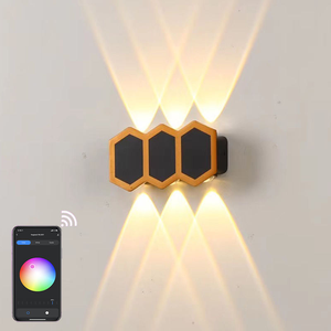 LED Smart APP Control Outdoor <b>Wall</b> <b>Sconce</b> Black Waterproof IP65 RGBW Adjustable <b>Wall</b> <b>Light</b> Lamp for Garden Easy Installation - Product Image 3