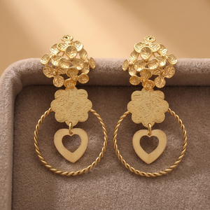 Brass Classic Drop Earrings with Pearl Handmade <b>Indian</b> Unisex Jewelry Wholesale Supplier - Product Image 2