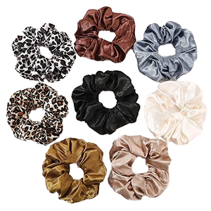 Chouchous en satin de soie surdimensionnés de qualité supérieure, élastiques doux sans plis pour femmes, grands accessoires capillaires en soie pour cheveux épais et bouclés - Product Image 1