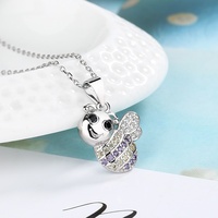 Collier avec pendentif éléphant pour enfants, bijoux en argent sterling S925