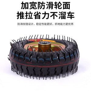 10 14 Inch Heavy-duty Handcart Trolley and Cargo Wagons with Inflatable Rubber <b>Wheels</b> Use Inflatable Rubber Tires 6204 Bearing - Product Image 4