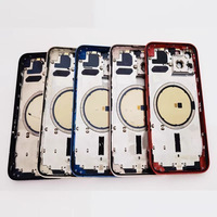 Coque arrière en verre avec cadre central en ABS pour iPhone X/XR/11/12/13/14/15/16 Plus Pro Max