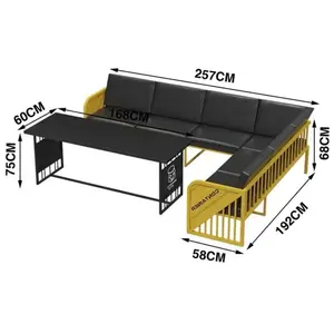 Moderne Industriële Stijl Love Seat En Eettafel Sets In Metalen Barstoel Met Bekleding Restaurant Meubilair Voor Bar Hotel