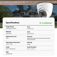 Cámara de Seguridad IP POE con Domo para Interiores y Exteriores GR-RFI-M5V de 5MP, IP66, con Micrófono de Audio, Precio Económico, Muy Buena Visión Nocturna