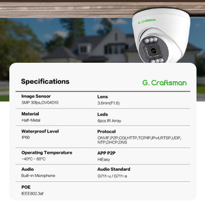 Caméra de sécurité dôme <span class=keywords><strong>IP</strong></span> POE GR-RFI-M5V 5MP IP66 intérieure/extérieure avec microphone audio, prix avantageux, vision nocturne très bonne - Product Image 2