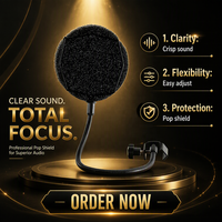 Vente chaude 360 ° pince à col de cygne bras en métal flexible amélioré P filtre pare-vent supplémentaire Microphone éponge-qualité monte des supports