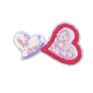 NOUVEAU Patch brodé thermocollant brillant à sequins, motif étoile et cœur - Product Image 6