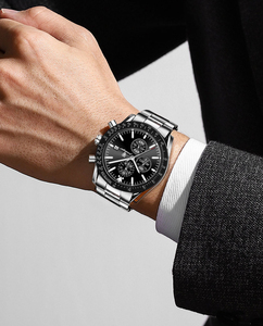 New men's <b>watch</b> multi-functional steel strap quartz wristwatch - Product Image 1