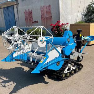 Mini cosechadora de 1000 mm de ancho de trabajo con transmisión por engranajes para la cosecha de arroz y trigo - Product Image 1