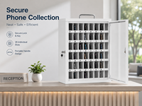 Armoire de rangement pour téléphones portables à 36 emplacements, verrouillable, avec clé, organisateur de téléphones portable en métal pour l'école, le bureau, l'usine