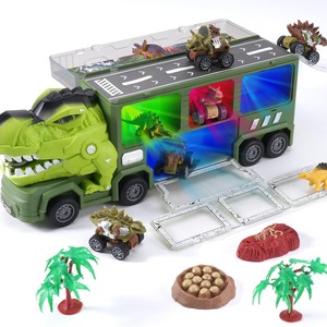 Juguetes de Fricción Más Populares, Vehículo Animal con Pista Deslizante, Camión de Juguete Dinosaurio, Remolque de Transporte para Niños - Product Image 4