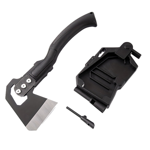 Hache tactique de survie à double lame en acier à haute teneur en carbone avec manche en fibre de verre pour la coupe du bois en montagne et les projets de bricolage - Product Image 1
