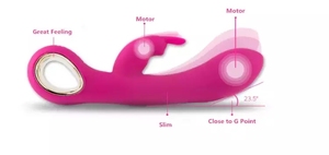 Juguete Sexual para Adultos en Oferta en <span class=keywords><strong>Amazon</strong></span>, <span class=keywords><strong>Vibrador</strong></span> de Conejo con Función de Lengua Estimulante, Tipo Dildo - Product Image 5
