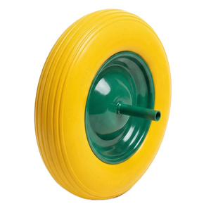 Roue en mousse PU anti-crevaison de <span class=keywords><strong>14</strong></span> pouces 3.50-8, pneu solide en polyuréthane sans chambre à air pour chariot de jardin - Product Image 1