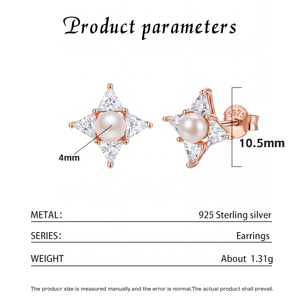 Elegant S925 <b>Silver</b> Heart Freshwater Pearl <b>Stud</b> <b>Earrings</b> Zircon Pavé Romantic Fine Jewelry for Women Wedding Bridal Gift - Product Image 6