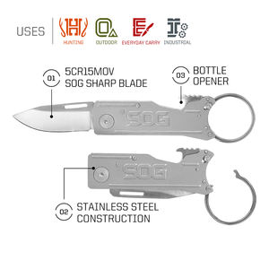 सोग कीट्रान बहुक्रियाशील 1.8 इंच कीचेन जेब फोल्डिंग चाकू के साथ सोग कीट्रान बहुक्रियाशील इंच कीचेन पॉकेट फोल्डिंग चाकू - Product Image 2