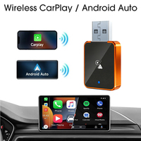 Adaptateur sans fil USB/USB-C mini pour CarPlay et Android Auto, sans latence, avec commande vocale et cartes en ligne pour iPhone