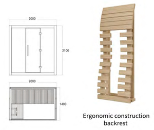 Salle de sauna en bois haut de gamme personnalisée série de loisirs familiaux maison de sauna en bois massif sans EMF sauna infrarouge pour 2-3 personnes - Product Image 5