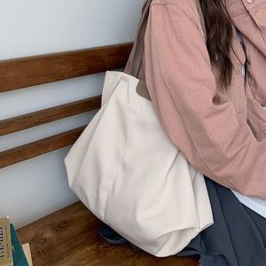 <b>Canvas</b> Tote <b>Bag</b> Off White Light Brown <b>Large</b> Capacity Zipper Closure Everyday Commute Women's <b>Bag</b> - Product Image 5