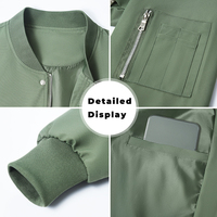 Blouson Bomber Homme Personnalisé Brodé Col Montant Grande Taille Coupe-Vent Respirant Fermeture Éclair Décontracté